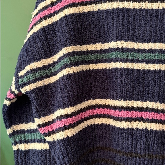 Free People Kennedy Womens XS Sweater Navy, Magenta, Green & Cream Stripes - Picture 6 of 6
